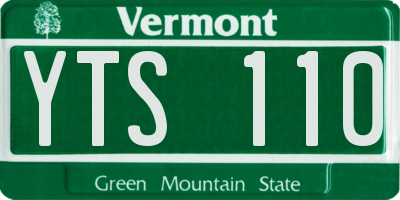 VT license plate YTS110