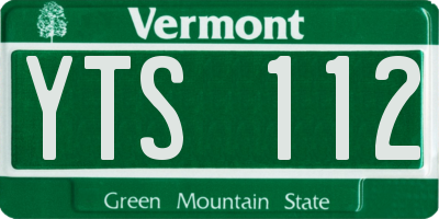 VT license plate YTS112