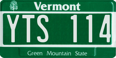 VT license plate YTS114