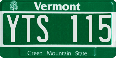VT license plate YTS115