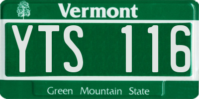 VT license plate YTS116