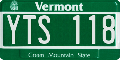 VT license plate YTS118