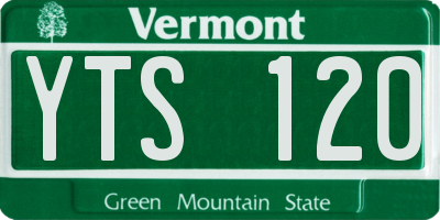 VT license plate YTS120