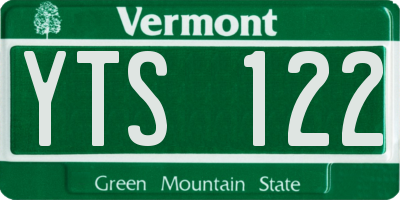 VT license plate YTS122