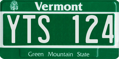VT license plate YTS124
