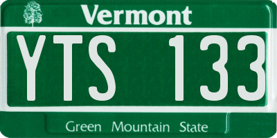 VT license plate YTS133