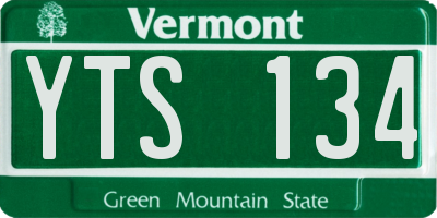 VT license plate YTS134