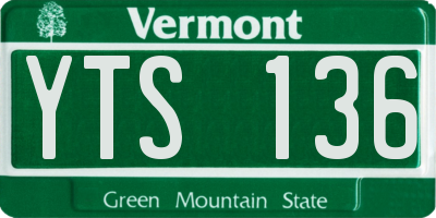 VT license plate YTS136