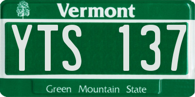 VT license plate YTS137