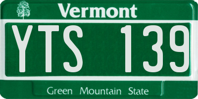 VT license plate YTS139