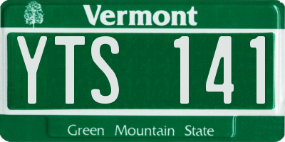 VT license plate YTS141