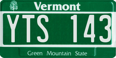 VT license plate YTS143