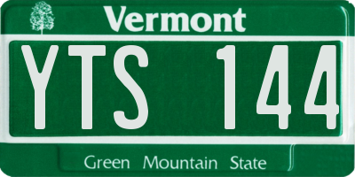 VT license plate YTS144