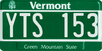 VT license plate YTS153