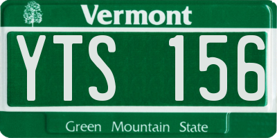 VT license plate YTS156