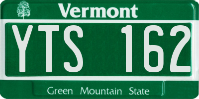 VT license plate YTS162