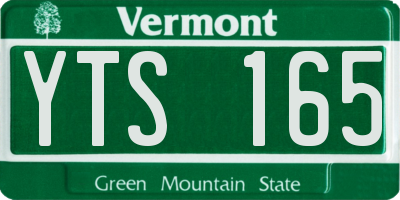 VT license plate YTS165
