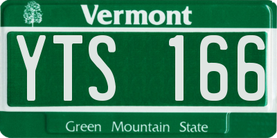 VT license plate YTS166
