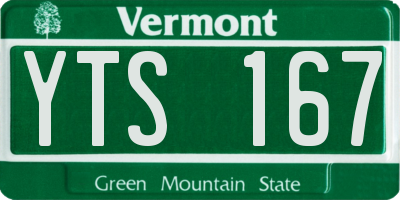 VT license plate YTS167