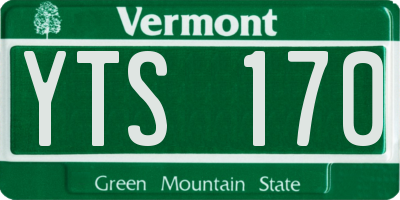 VT license plate YTS170