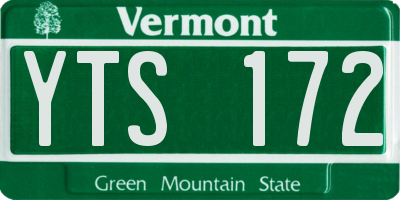 VT license plate YTS172