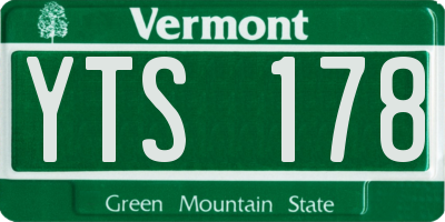 VT license plate YTS178