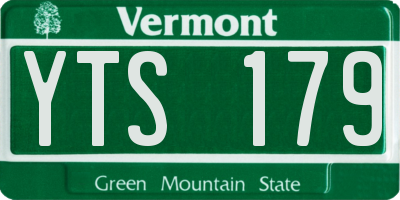 VT license plate YTS179