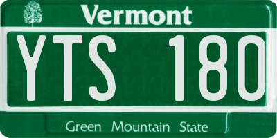 VT license plate YTS180