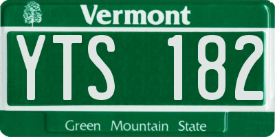 VT license plate YTS182