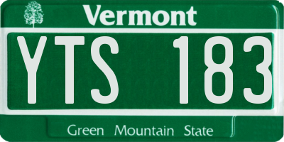 VT license plate YTS183