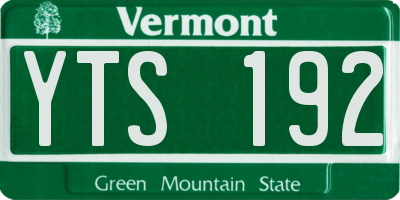 VT license plate YTS192