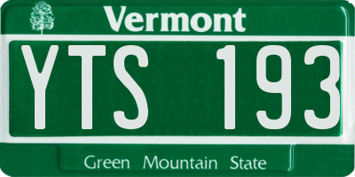 VT license plate YTS193