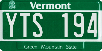 VT license plate YTS194