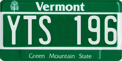 VT license plate YTS196