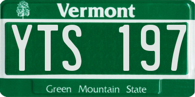 VT license plate YTS197