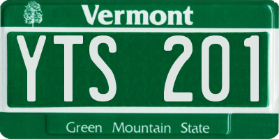 VT license plate YTS201