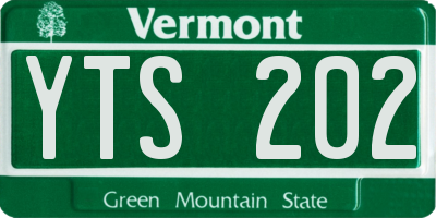 VT license plate YTS202
