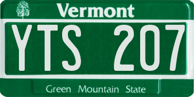VT license plate YTS207