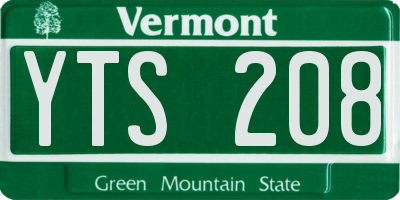VT license plate YTS208