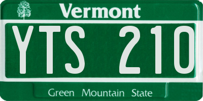 VT license plate YTS210