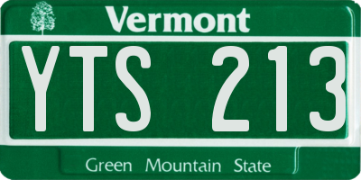 VT license plate YTS213