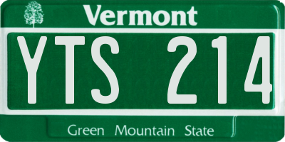 VT license plate YTS214