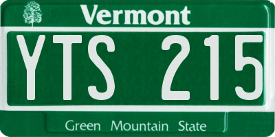 VT license plate YTS215
