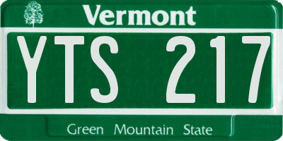 VT license plate YTS217