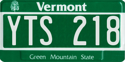 VT license plate YTS218