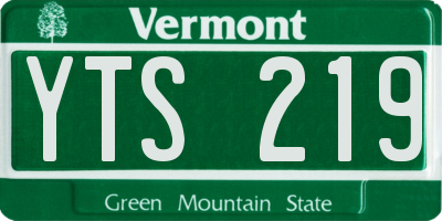 VT license plate YTS219