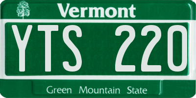 VT license plate YTS220