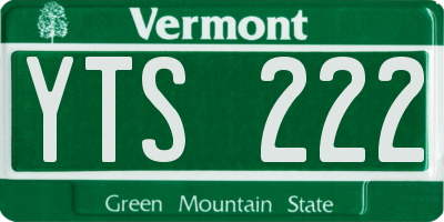 VT license plate YTS222