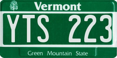 VT license plate YTS223