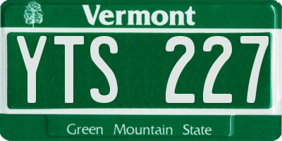 VT license plate YTS227